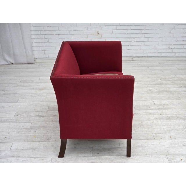Red Vintage Danish Two-Seater Sofa in Wool and Ash, 1970s For Sale - Image 8 of 17