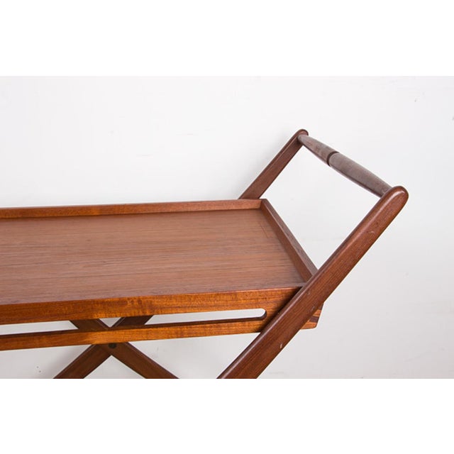 Danish Folding Teak Table on Wheels by Svend Aage Madsen for Illums Bolhigus, 1960s For Sale - Image 18 of 18