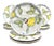Handpainted Italian Lemon Dinner Plates Blue White Citrus Dining - Set of 12 For Sale