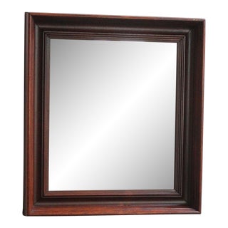Mid-Century American Modern Mahogany Ogee Frame Square Wall Mirror For Sale