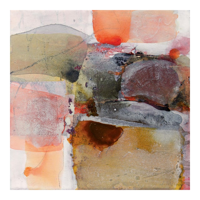 Contemporary Abstract Acrylic on Canvas "Archaic Landscape" by Greet Helsen For Sale