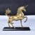 Wood Large Brass Unicorn Sculpture Figurine on Black Wood Base Nearly 22 Inch For Sale - Image 7 of 10