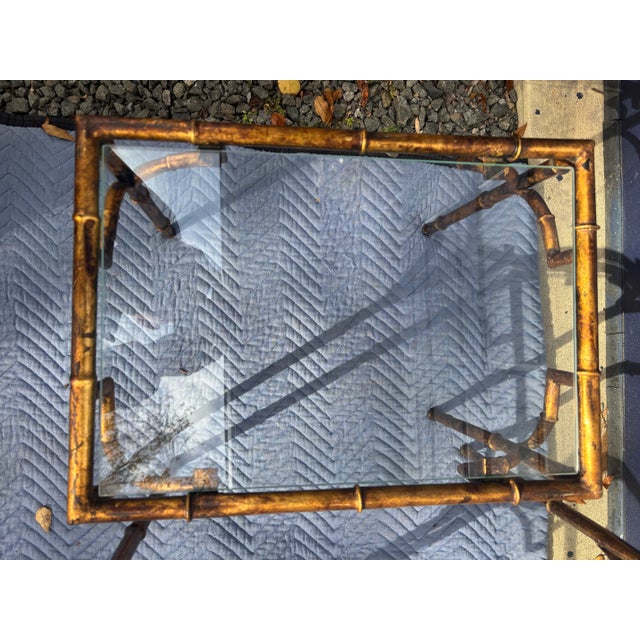Faux Bamboo Burnished Gilt Nesting Tables, Set of Three For Sale - Image 4 of 18