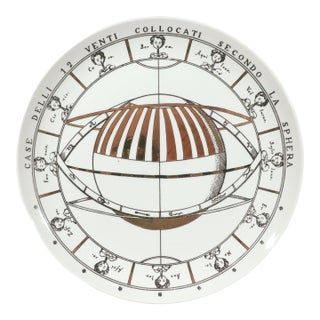 Piero Fornasetti Astronomici Porcelain Plate, Armillary Sphere and Twelve Winds For Sale