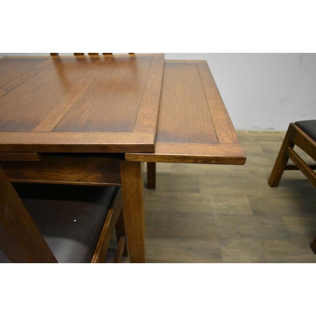 Mission Oak Kitchen Table With 2 Leaves - 2 Stain Options - Walnut For Sale In Chicago - Image 6 of 10