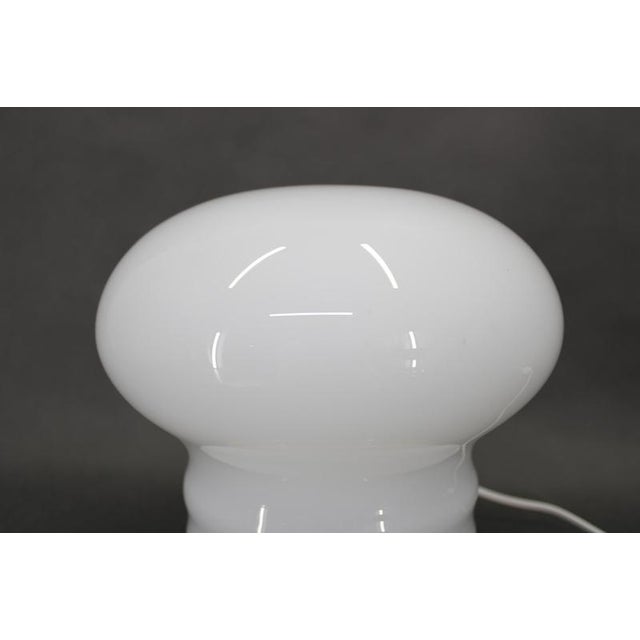 Mid-Century Czechoslovak Ceramic Table Lamp with Opaline Glass, 1960s For Sale - Image 4 of 11