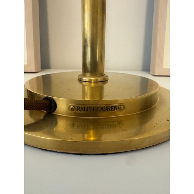 Brass and Leather Ralph Lauren for Visual Comfort Lamp For Sale In New York - Image 6 of 6