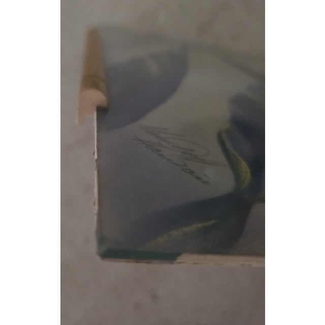 Wood Ted Mundorff Vintage Floral Hawaiian Air Brush on Board Bird of Paradise 12 X 10 C1950 For Sale - Image 7 of 18