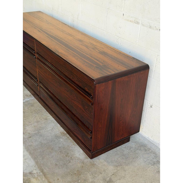 1970s Rosewood Westnofa Dresser 8 Drawer Lowboy Storage Unit Mid-Century Modern Norway 1970s For Sale - Image 5 of 11