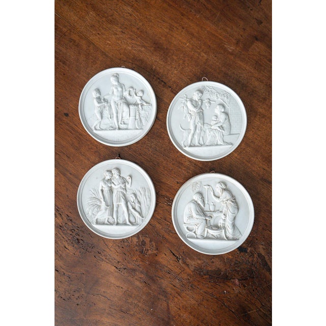 Bertel Thorvaldsen, Medallions Representing the Four Ages of Man, 1800s, Bisque Porcelain, Set of 4 For Sale - Image 10 of 10