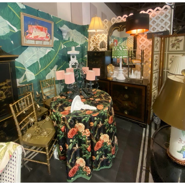 Stroheim and Romann Fabric Custom Made 36” D Table Skirt For Sale - Image 4 of 12