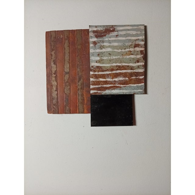 Contemporary Abstract Acid, Rust, Tempera, Aerosol on Metal "N 46" by Andre Debono For Sale - Image 4 of 8