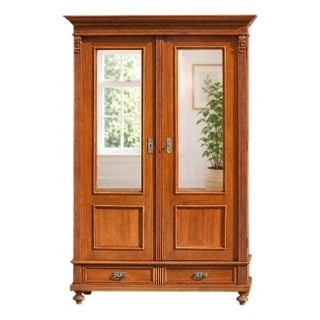 Antique Victorian Mirrored Wardrobe | Armoire | Linen Press | Circa 1880–1910 For Sale