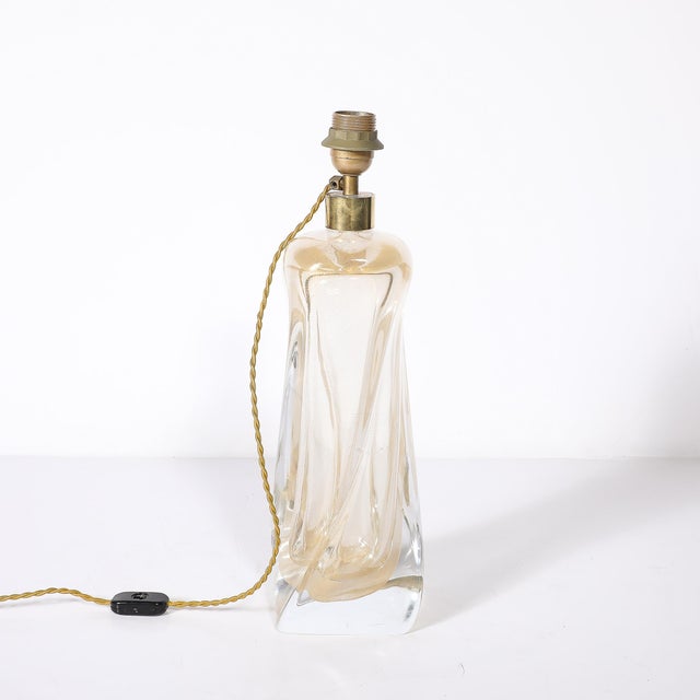 Modernist 24kt Gold Fleck Murano Glass Table Lamps Signed Vittorio Rigattieri For Sale - Image 10 of 14