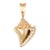 Vintage Conch Shell Pendant Diamond 14k Gold Heavy 16.1 Grams Ocean Jewelry For Sale