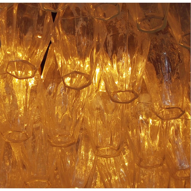Glass 21st Century Clear Murano Poliedri Chandelier or Flush Mount by Fabio LTD For Sale - Image 7 of 7