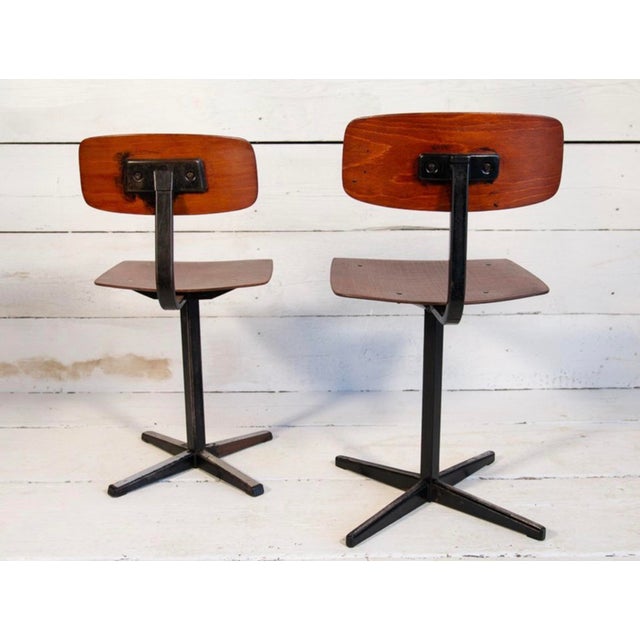 1970s Industrial School Chairs, 1960s, Set of 2 For Sale - Image 5 of 13