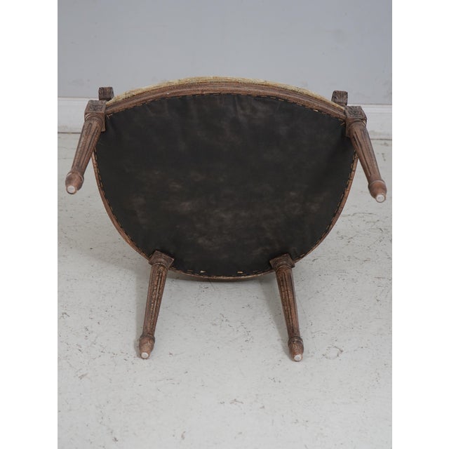 Pair French Louis XVI Upholstered Armchairs For Sale - Image 12 of 12