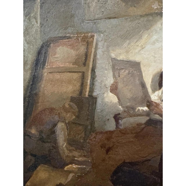 Karl Schlageter, Painter in the Studio, Oil Painting on Canvas For Sale - Image 11 of 13