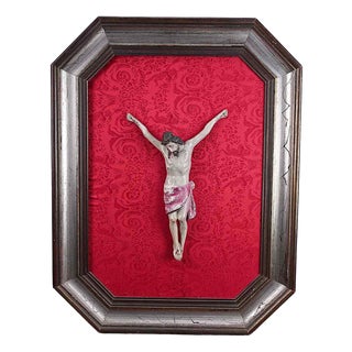 Wooden Christ with Frame, 1800s For Sale
