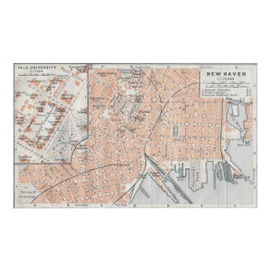 1909 Antique Map of Yale University and New Haven Connecticut