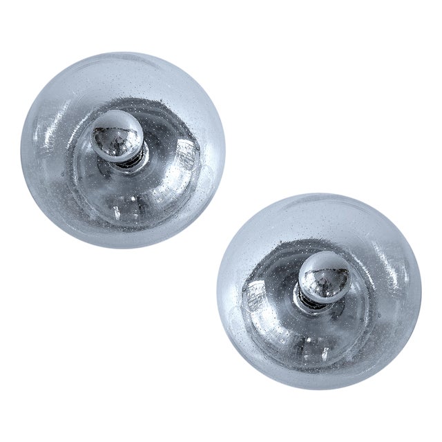 Vintage Bubble Glass Sconces from RZB, 1970s, Set of 2 For Sale