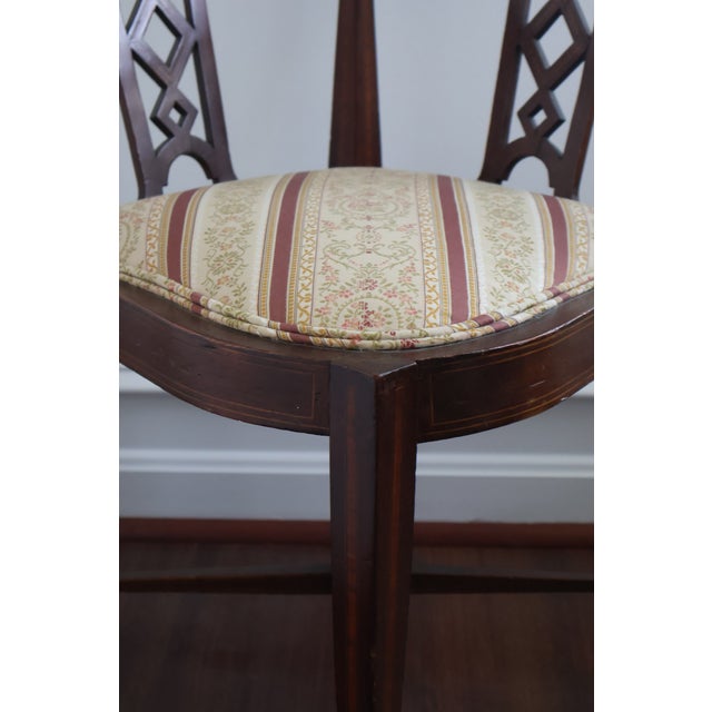 Wood Antique Edwardian Sheraton Revival Inlaid Mahogany Corner Chair, Circa 1900 For Sale - Image 7 of 18