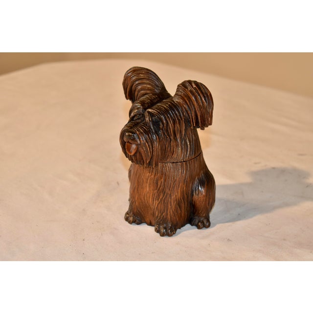 English Hand-Carved English Yorkshire Terrier Box, Circa 1930's For Sale - Image 3 of 8