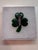 Late 20th Century Vintage Lillian Vernon Handmade Emerald Green Fused Glass Shamrock Brooch For Sale - Image 5 of 8