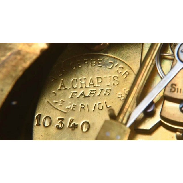 French Chapus, À La Gerbe D'Or. Paris. Circa 1880 - Gilt Bronze Cartel Clock For Sale - Image 3 of 4
