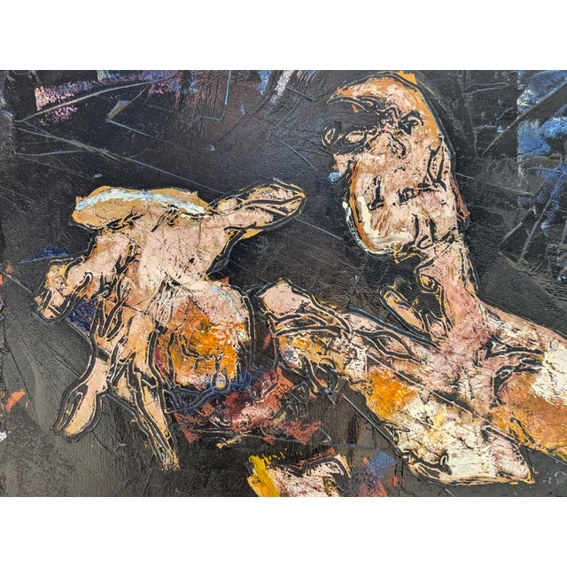 Pierre Olié "Super Hero" Contemporary Dark Toned Expressive Abstract Figurative Painting, Early 21st Century For Sale - Image 11 of 12