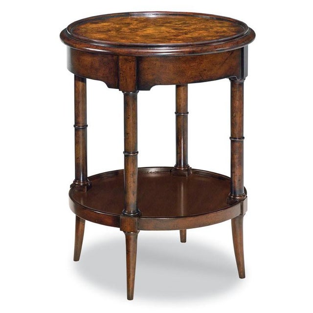 Transitional Modern Regency Round Drink Table For Sale - Image 3 of 3