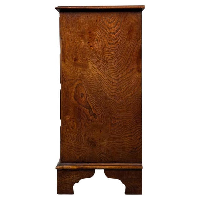 Small Antique Serpentine Burr Oak Chest of Drawers For Sale - Image 11 of 12
