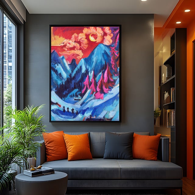 Colorful Landscape Expressionist Art Print by Ernst Ludwig Kirchner - 24″ × 36″ Unframed For Sale - Image 4 of 10