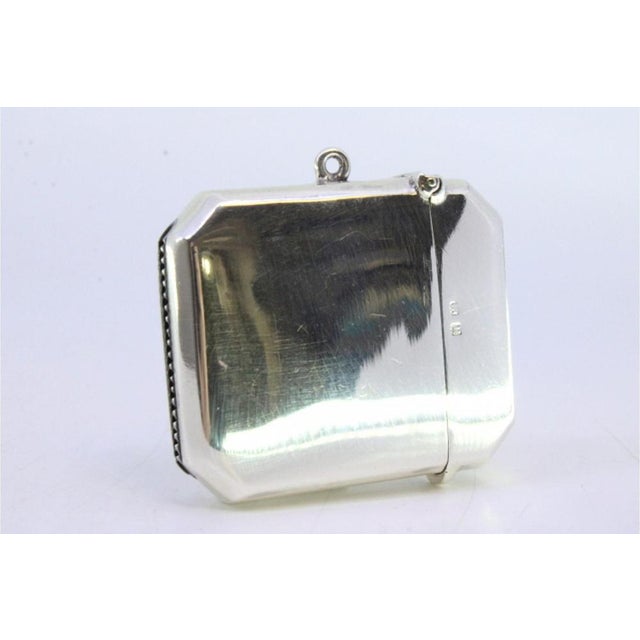 Silver Matchbox with Cut Corners and Hanging Ring For Sale - Image 5 of 8