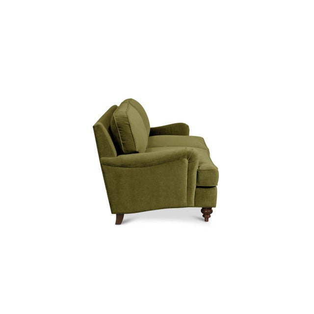 English Casa Cosima Emily English Roll Arm Cotton Velvet Sofa For Sale - Image 3 of 4