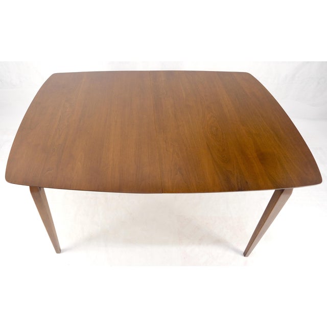 Brown Walnut Danish Mid Century Modern Tapered Leg 2 Boards 58" Long Dining Table MINT For Sale - Image 8 of 14