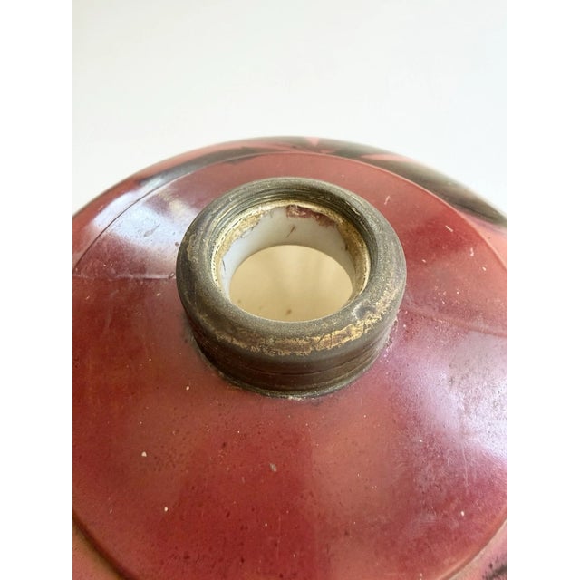 Early 20th Century Hand Painted Floral Gone With The Wind Oil Lamp Converted, w/ Nightlight For Sale - Image 12 of 18