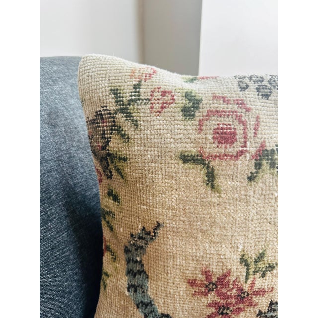 Add a touch of timeless elegance to your home with this one-of-a-kind vintage Turkish Isparta rug pillow cover....