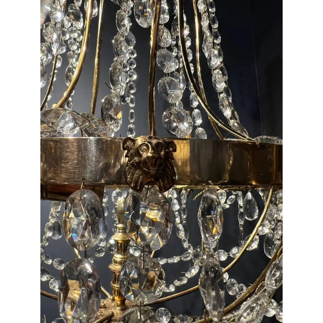 1900 - 1909 1900 Swedish Empire Chandelier For Sale - Image 5 of 9