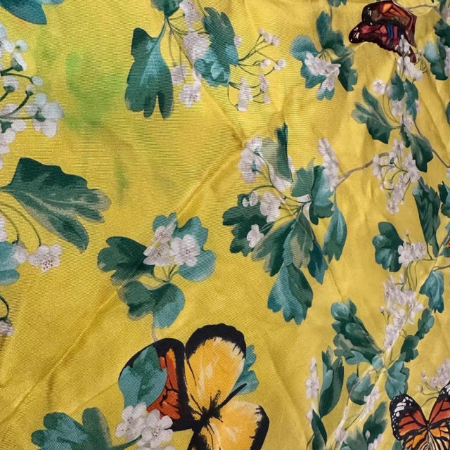 A 1990s Butterflies and Flowers Silk Scarf by Nina Ricci For Sale - Image 12 of 13