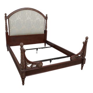 Jeffco Queen Size French Damask Upholstered Bed For Sale