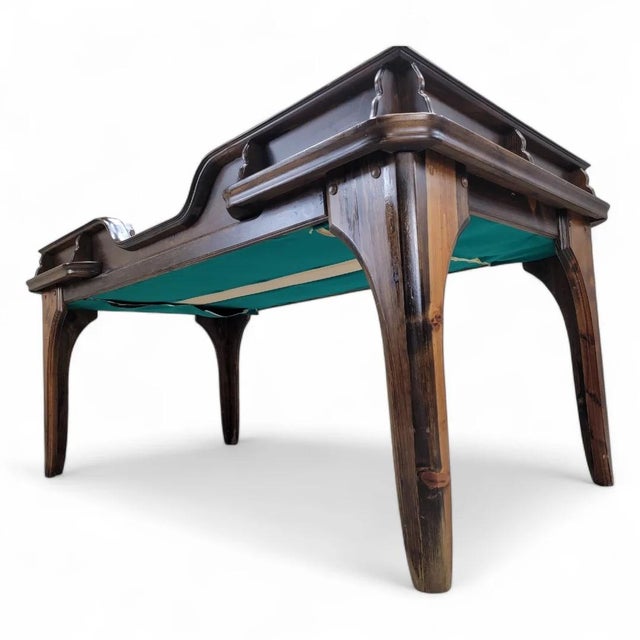 Wood Vintage Traditional Style English Pub Style Walnut Craps Game Table For Sale - Image 7 of 8