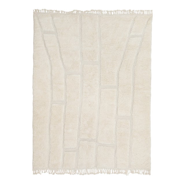 Hand-Knotted Wool Rug by Azele Studio For Sale
