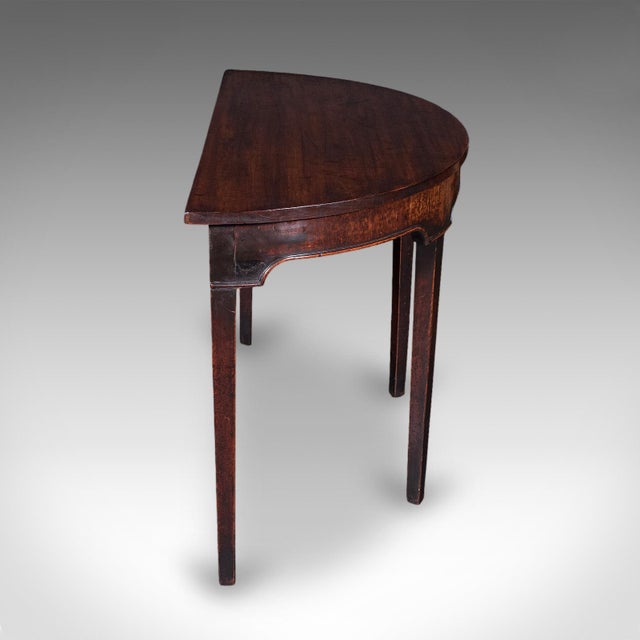 Traditional Antique Demi Lune Console Table, English, Alcove, After Hepplewhite, Georgian For Sale - Image 3 of 9