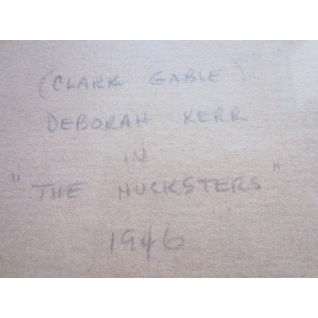 Virginia Fisher the Hucksters Deborah Kerr Clark Gable 1940 Signed Portrait Gouache For Sale - Image 9 of 18