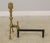 Pair Vintage Queen Anne Style Brass Fireplace Andirons For Sale - Image 4 of 9