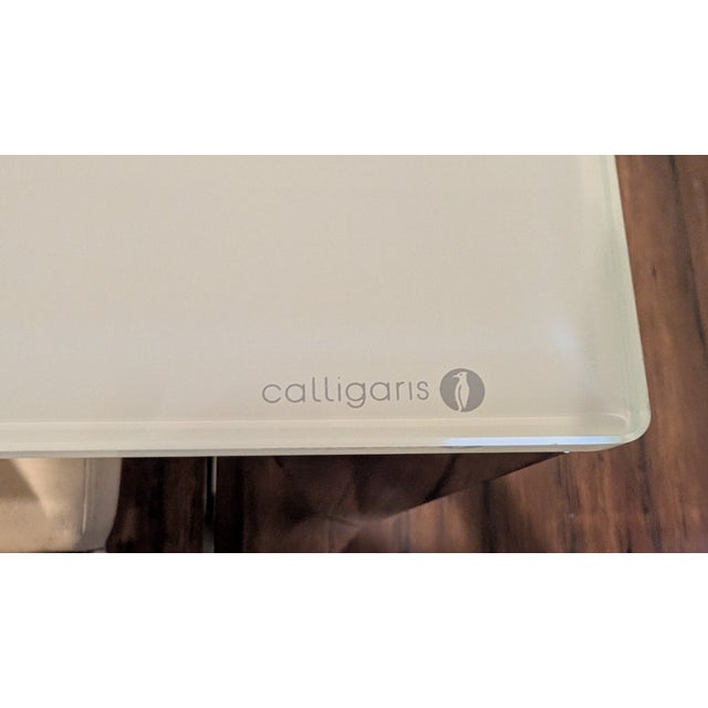 Glass Calligaris Italian Designer Extendable Glass Dining Table For Sale - Image 7 of 9