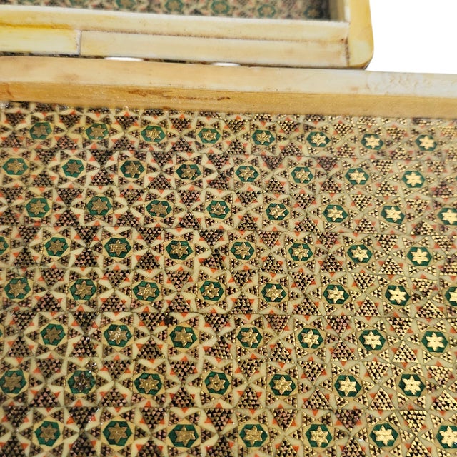 Khatam Marquetry Jewelry Box Fine Micro Mosaic Inlay Handcrafted 5.5" For Sale - Image 9 of 11