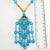 Abstract Vintage Tassel Necklace Caribbean Blue Glass Beads For Sale - Image 3 of 3